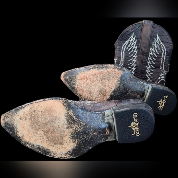 Old Gringo Eagle Stitch Embroidered Distressed Brown Leather Western Boots - Picture 11 of 13